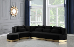 Dianna Ottoman In Black Velvet