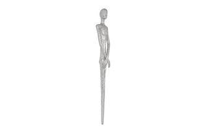 Skinny Male Wall Art, Resin, Silver Leaf