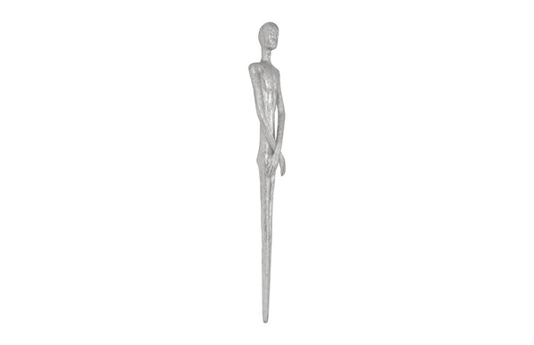 Skinny Male Wall Art, Resin, Silver Leaf