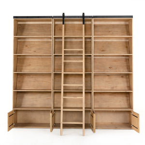 Bane Triple Bookshelf W/ Ladder In Smoked P