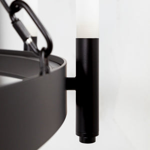 Decamp I (47.2"x36.2") Black Metal Chassis Glass Tube Twelve Light Chandelier