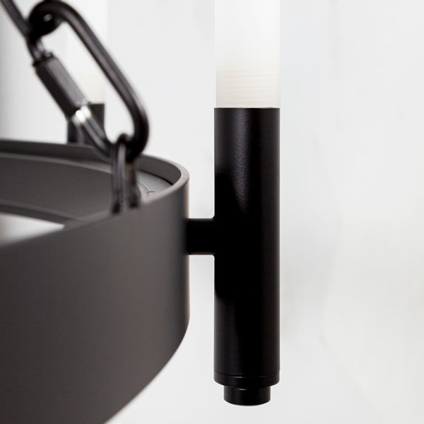 Decamp I (47.2"x36.2") Black Metal Chassis Glass Tube Twelve Light Chandelier