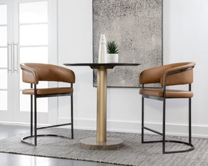 MARRIS COUNTER STOOL - GUNMETAL - MILLIKEN COGNAC