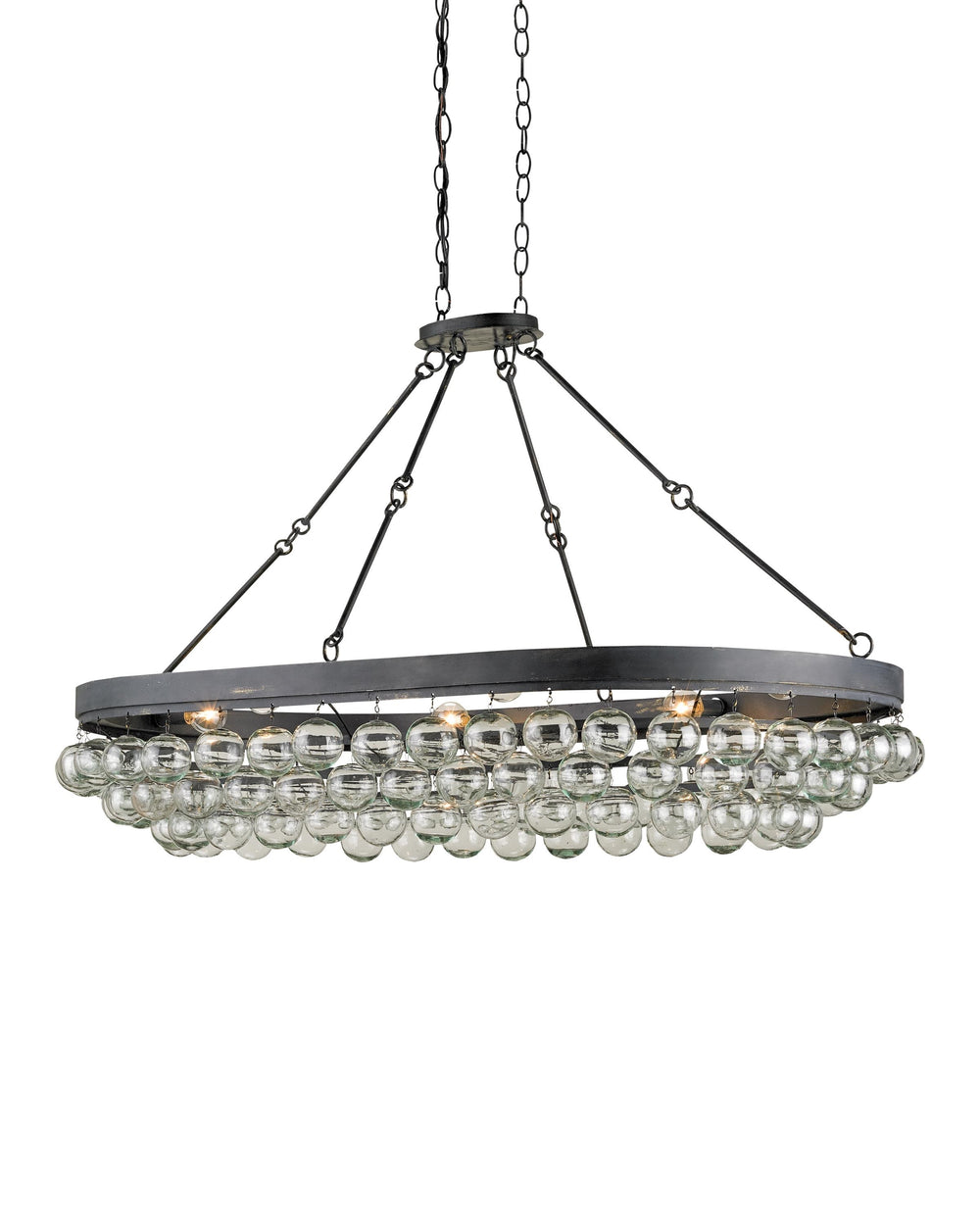 Balthazar Oval Chandelier In French Black