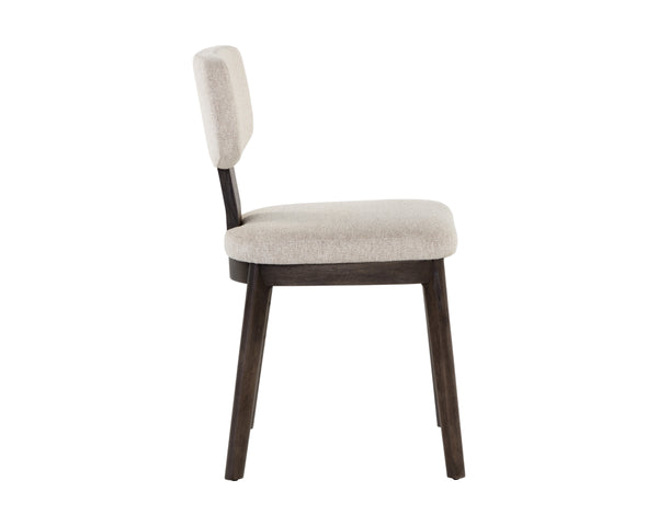 RICKETT DINING CHAIR - DARK BROWN - DOVE CREAM