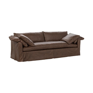 Cassiano Slip Cover Sofa - El Paso Brown with Feather Cushions
