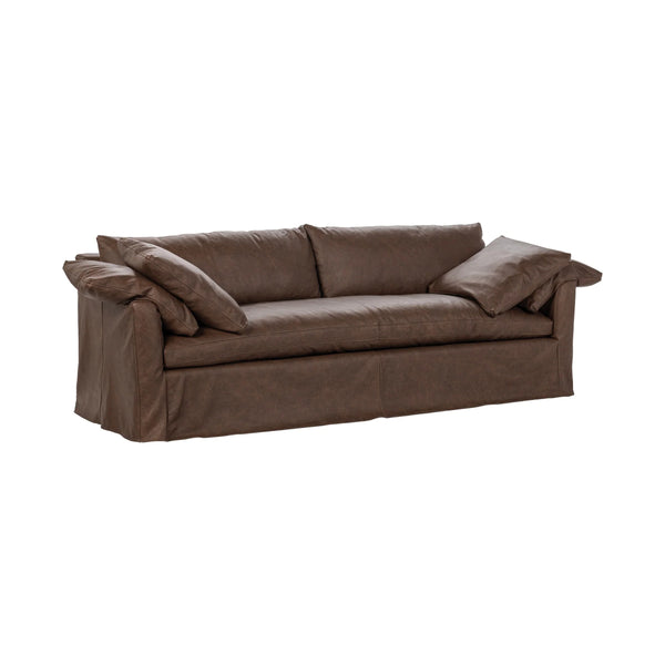 Cassiano Slip Cover Sofa - El Paso Brown with Feather Cushions