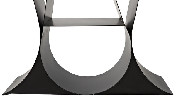 Zaha Industrial Steel Bookcase in Matte Black