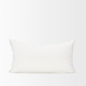 Jolie Cream w/ Black Print Linen Lumbar Decorative Pillow Cover