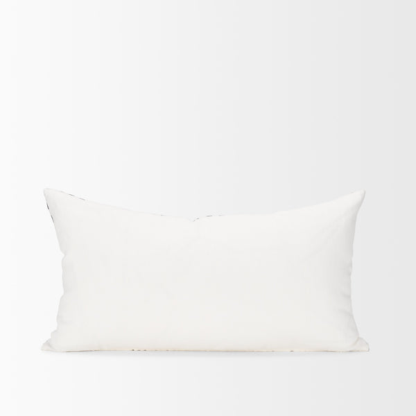 Jolie Cream w/ Black Print Linen Lumbar Decorative Pillow Cover