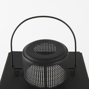 Gamfield 6.1L x 6.1W x 16.7H Large Black Metal and Glass Lantern