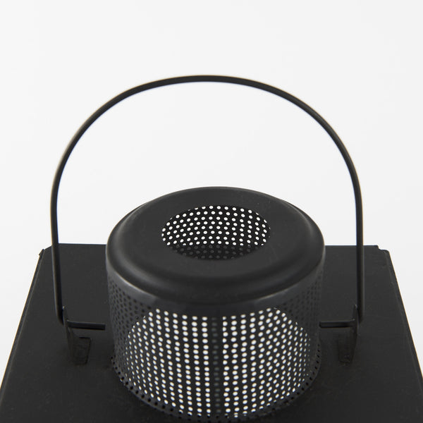 Gamfield 6.1L x 6.1W x 16.7H Large Black Metal and Glass Lantern