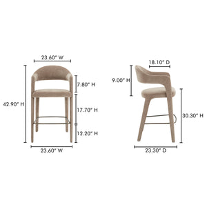 Moe's Martens Bar Stool Camel Upholstery