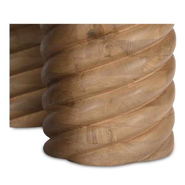 Treccia Round Coffee Table in Natural Oak