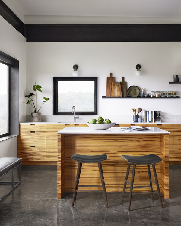 Union Saddle Bar Stool-Dist Black