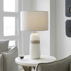 Comanche White Crackle Table Lamp