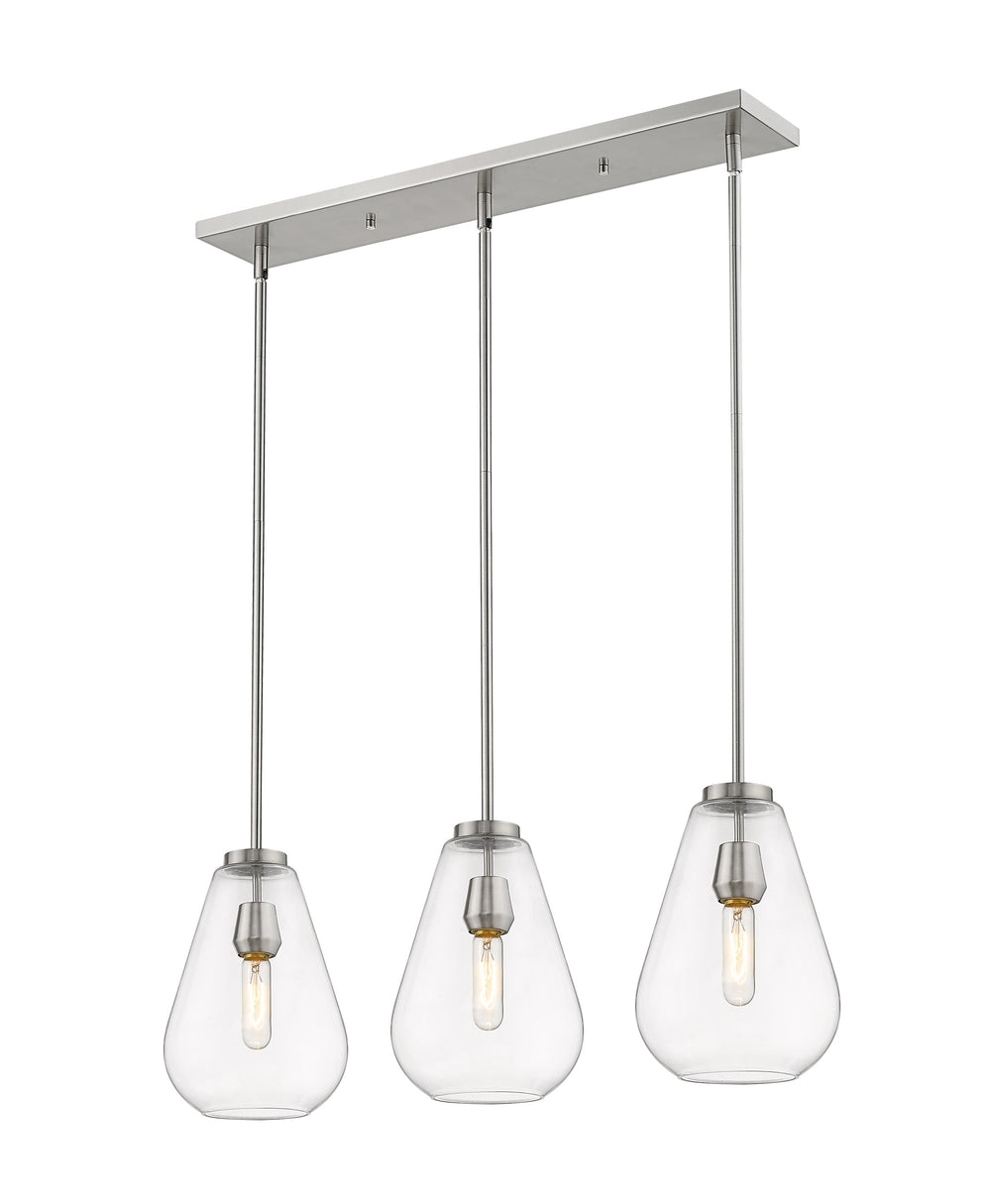 Ayra 3 Light Island/Billiard in Brushed Nickel Finish