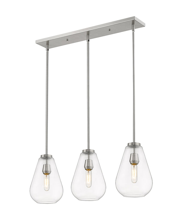Ayra 3 Light Island/Billiard in Brushed Nickel Finish