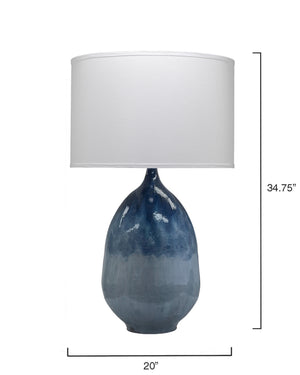 Twilight Iron Table Lamp with Linen Shade, Blue Ombre