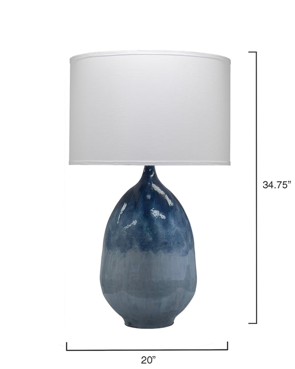 Twilight Iron Table Lamp with Linen Shade, Blue Ombre