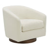 Oscy Swivel Chair in Faux Shearling White