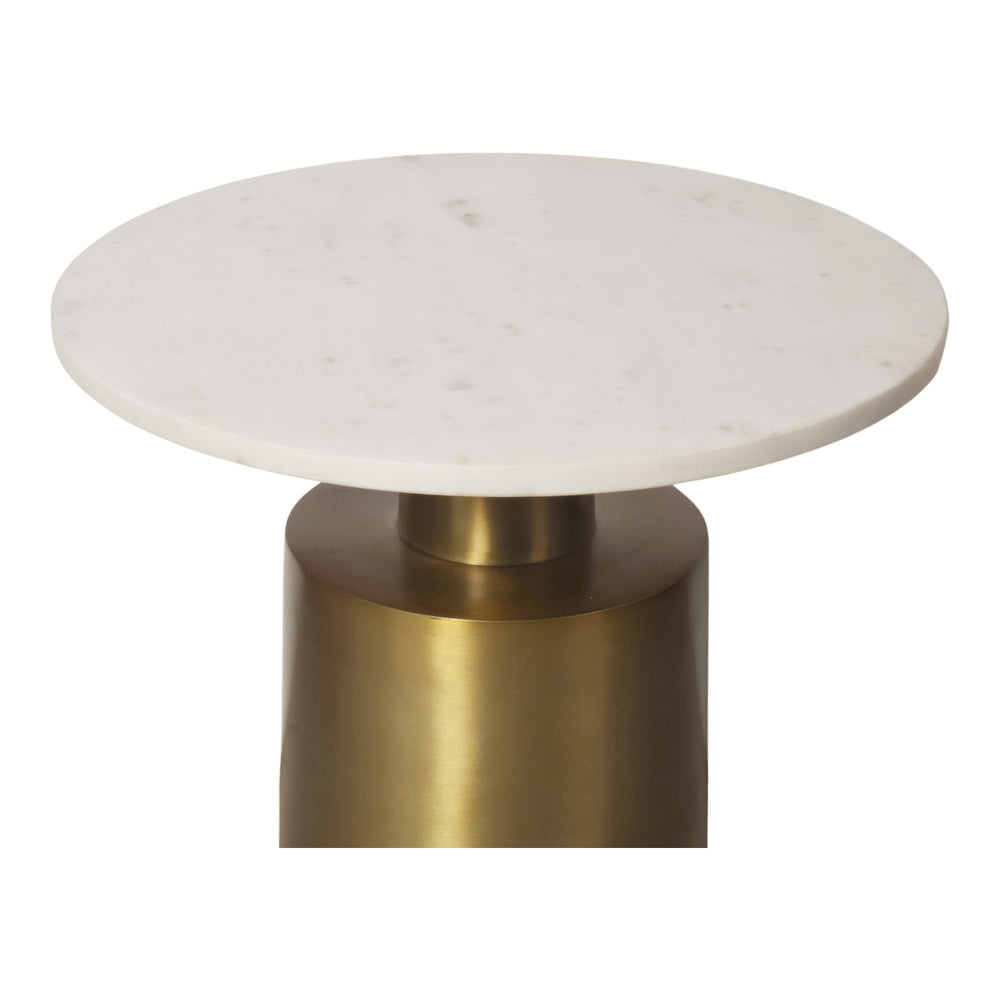 Moe's France Gold Accent Table with Marble Top
