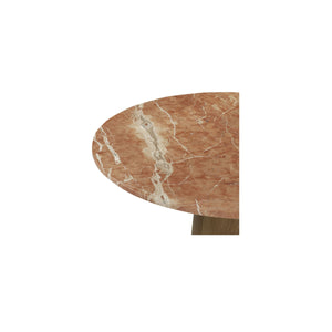 Moe's Sage Cafe Table Red Marble & Oak