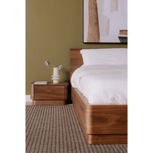 Round Off King Bed in Walnut Brown