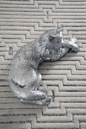 Cat Sculpture, Silver Leaf
