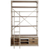 Brodie VI 57L x 20.5W x 94H Light Brown Wood Nickle Ladder Four Shelf Shelving Unit
