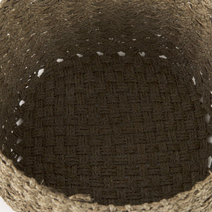 Jarek 15.0L x 15.0W x 11.8H (Set of 3) Medium Brown Seagrass Basket Cross Weave Round Basket