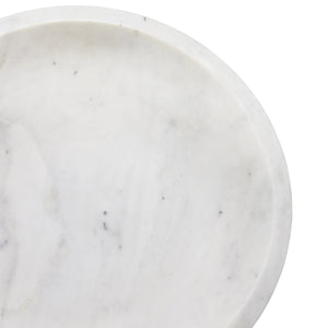 WHITE MARBLE BOWL WITH BRASS TAPERED PEDESTAL BASE