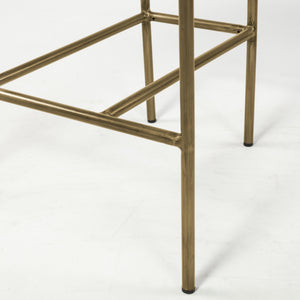 Parker  Cream Fabric Seat Gold Metal Counter Stool
