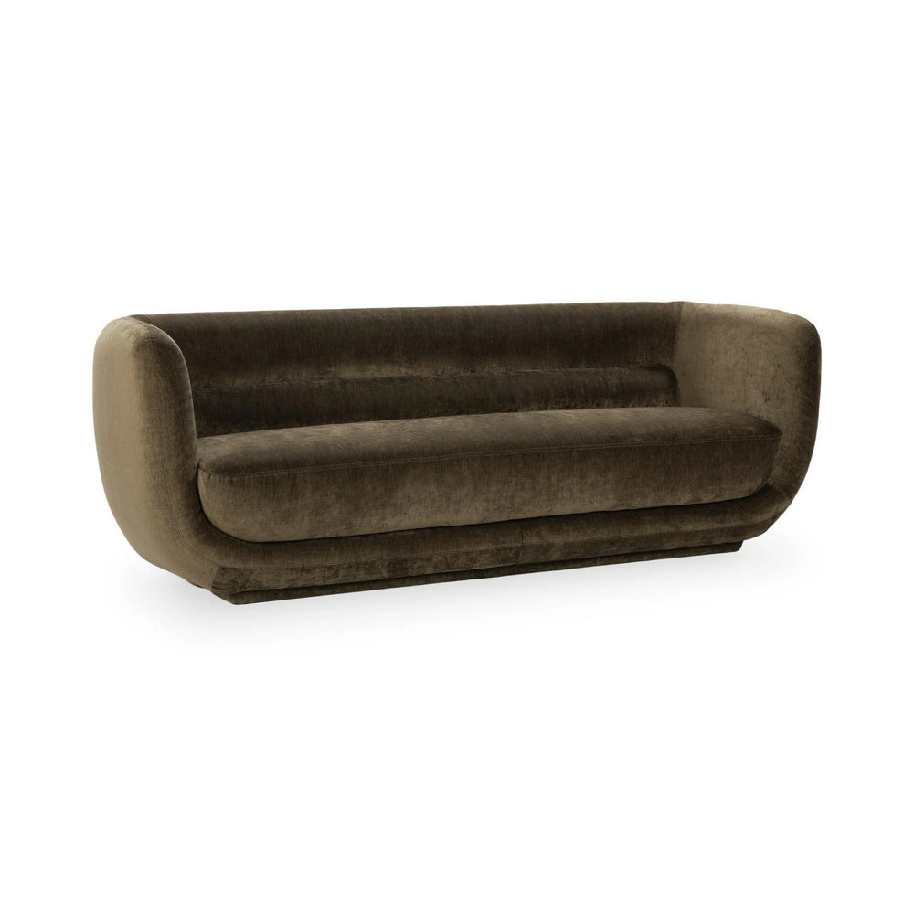 Nico Upholstered Sofa in Olive Green Fabric