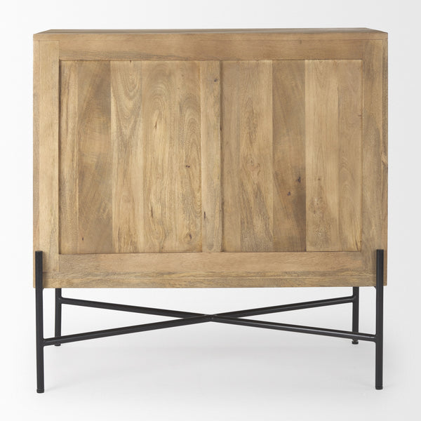 Cairo 36.0L x 19.5W x 36.0H 2 Door Wood and Metal Cabinet