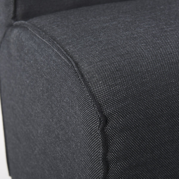 Damon Fully Upholstered Grey Fabric Dining Chair on Casters