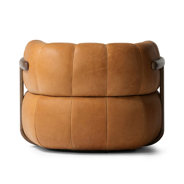 Doss Swivel Chair In Terra Brown Oak