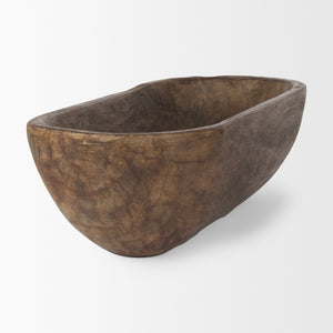 Athena Extra Large Oblong Medium Brown Reclaimed Wood Bowl
