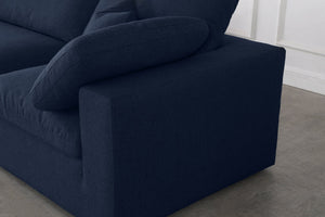 Carmen Cloud Modular Sectional In Navy Linen Fabric