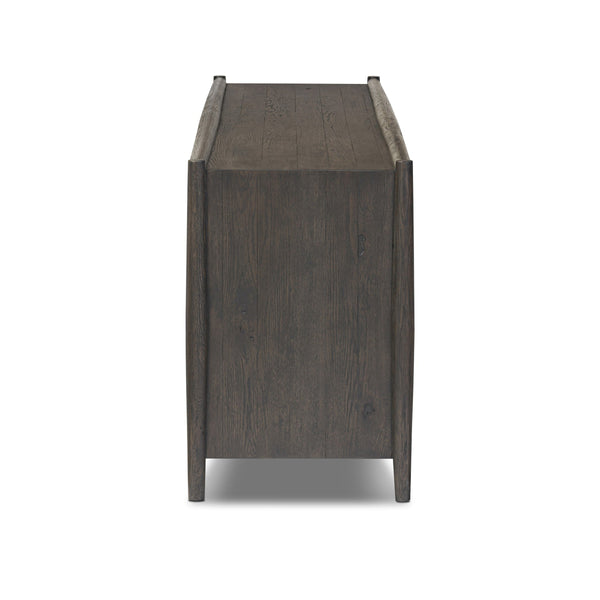 Glenview 6 Door Sideboard - Cracked Smoked Black Veneer