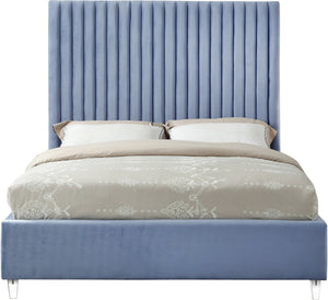 Fredrick Full Bed In Sky Blue Velvet