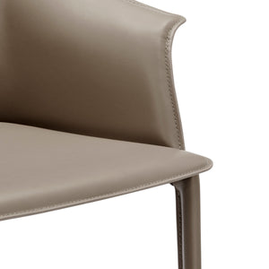 Callie Recycled Leather Dining Arm Chair, Light Mocha