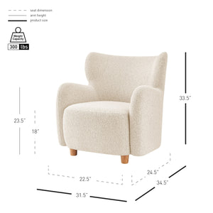 Tiffany KD Boucle Accent Arm Chair, Palladian Beige