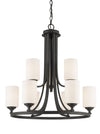 Bordeaux 9 Light Chandelier in Bronze Finish