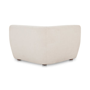 Amelia Corner Chair in Warm White Upholstery