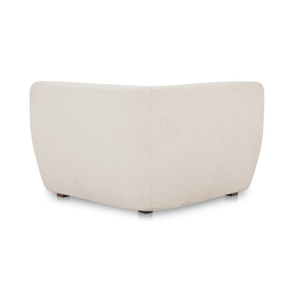 Amelia Corner Chair in Warm White Upholstery