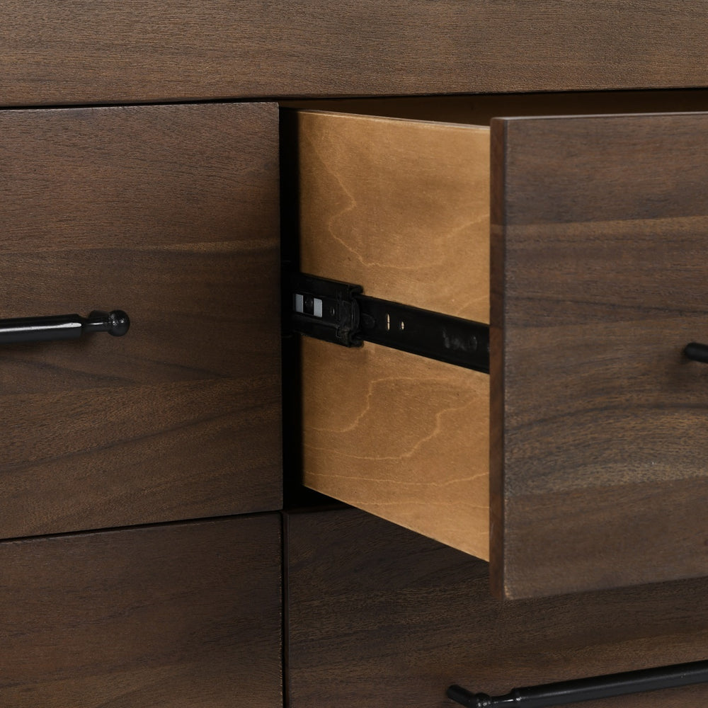 Jaxon Solid Wood 9-Drawer Dresser in Cocoa Brown
