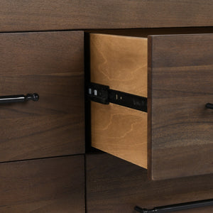 Jaxon Solid Wood 9-Drawer Dresser in Cocoa Brown