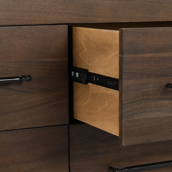 Jaxon Solid Wood 9-Drawer Dresser in Cocoa Brown