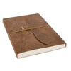 Leather Embossed Notebook with Flap, 8.25"